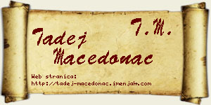 Tadej Macedonac vizit kartica